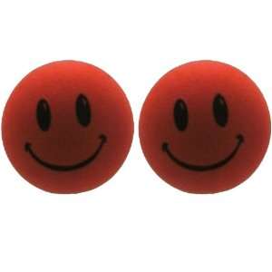   Happy Smiley Face Red Car Truck SUV Antenna Topper   2PK Automotive