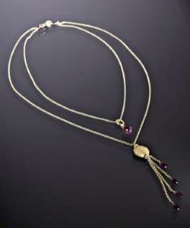 Nancy Cohen amethyst drop double layered Y necklace   up to 70 
