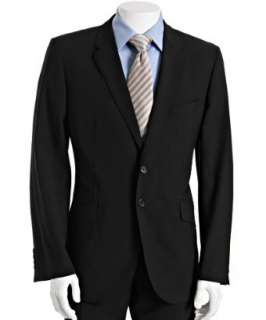 Paul Smith PS black stretch wool 2 button Gents suit with flat front 