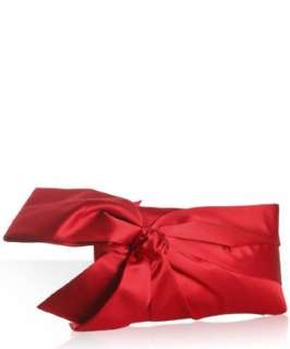 Valentino red satin bow detail clutch   