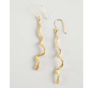 Soixante Neuf gold textured snake earrings