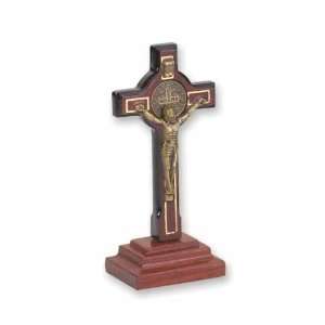   Wood St. Benedict Table Crucifix. Made in Brazil.