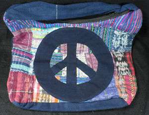 Patchwork Purse/Tote Bag With Peace Sign #2  