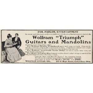  1901 Ad Wolfram Triumph Guitars Mandolins Columbus Ohio 