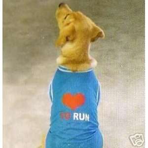  BLUE  Love To Run Dog Jersey Tee Shirt XLARGE Kitchen 