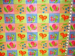   Picnic Fruit Plissé Cotton Fabric 60wd BTY Strawberry Pears  