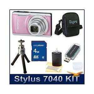 Olympus Stylus 7040 Digital Camera (Pink), 14 Megapixel, 28mm Lens w 
