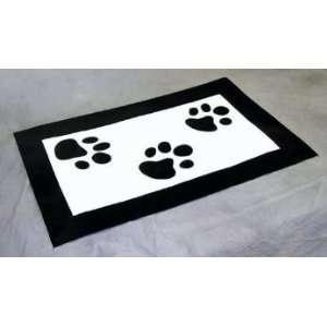  Floor Cloth Placemats MED Black Paws
