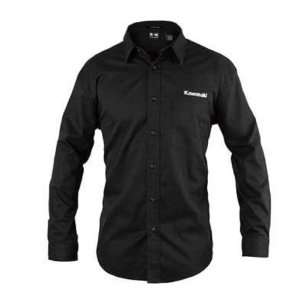 Kawasaki Mens Company Button Front Long Sleeve Shirt. Stain Resistant 