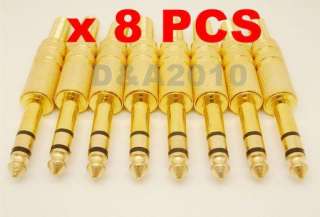 Pcs 6.35 mm male 1/4 Stereo plug audio connector Gold  
