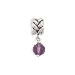  Purple Glass Charm Bead Jewelry