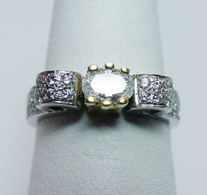Platinum Oval Pave Diamond Engagement Ring 9.3gr Heavy Estate Jewelry 