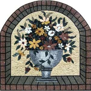  40x44 Flower Marble Mosaic Wall Mural Art Tile