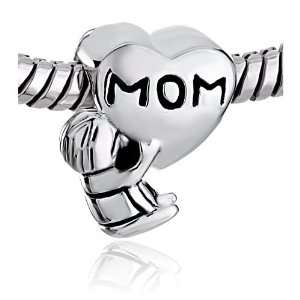 Mothers Day Gifts Baby Heart Engraved Mom 925 Sterling Silver Jewelry 