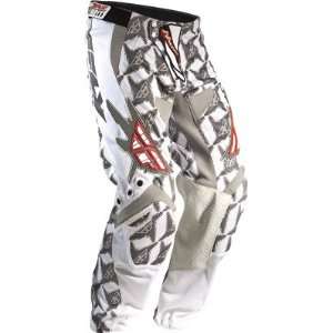 Fly Racing Kinetic Mesh Tech Pants , Color White/Silver/Red, Size 40 