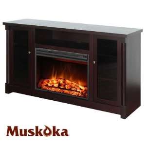   Flat Panel TV Stand and Electric Fireplace in Cherry