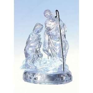   of 4 Icy Crystal Lighted Christmas Nativity Figures