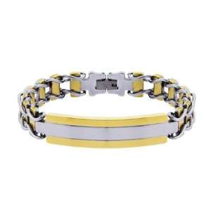   Urban Style Two Tone Ladder Link ID Bracelet Eves Addiction Jewelry