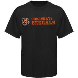 NFL Reebok Cincinnati Bengals Black Stealth Stencil T 