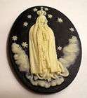 of 40x30 mm Religious Standing Virgin Mary Stars Cameos Cream over 