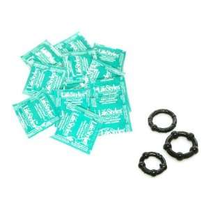   Condoms Non Lubricated 24 condoms Plus 3 Black Beaded ERECTION AIDS