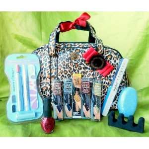/Pedicure Nail Art Gift Set With Chic Leopard Print Duffle Plus OPI 
