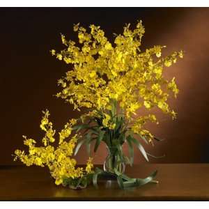  Dancing Lady Silk Orchid Flower (6 Stems)yellow 