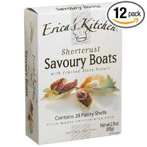 Ericas Kitchen Shortcrusts, Savory Boats with Cracked Pepper, 2.8 