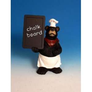  Black Bear Chef Cafe Statue Home Rustic Lodge Kitchen 