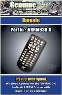 VR3 VRVD630 Car stereo DVD Remote Control New X  