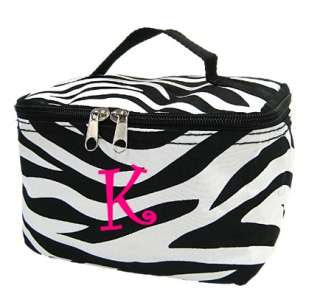 Cosmetic Case Makeup Bag Zebra print PERSONALIZED NEW  