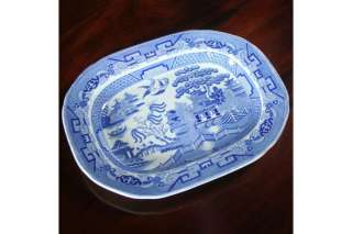 Victorian Antique Staffordshire Blue Willow Platter  