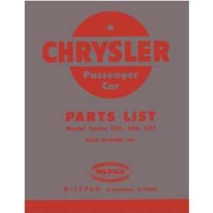  1949 CHRYSLER Parts Book List Guide Catalog Automotive