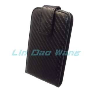 Black Leather Case Pouch + LCD Film For SAMSUNG GALAXY Gio S5660