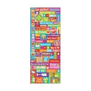   Birthday To U Embossed Stickers Words & Phrases K572218; 3 Items/Order