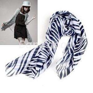   Chiffon Zebra Strips Striped Women Shawl Scarves Wrap Pashmina Gift