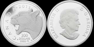 Canada 2011 $300 Cougar 1oz Platinum Proof Coin  