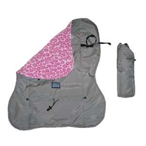  Sammy Sack Stroller Blanket, Grey with Pink Leopard Baby