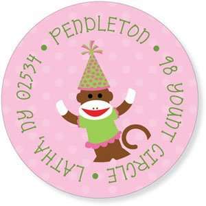   Collections   Address Labels (Sock Monkey Pink)