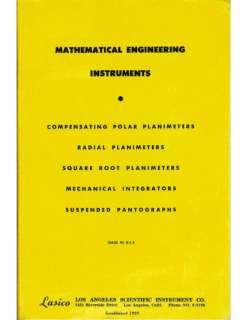 LASICO Planimeter and Integrator Catalog  