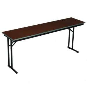   CP524E 24 X 60 Steel Edge Stained Plywood Seminar Folding Table with