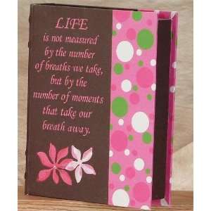  2 PC Set Polka Dot Message Book Box Cover   Life Is Not 