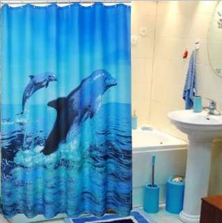 71*71Dolphin Fabric Proof Shower Curtain YL02  