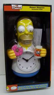 Simpsons Homer Simpson Animated Wall Clock   Eyes and Arms Move  