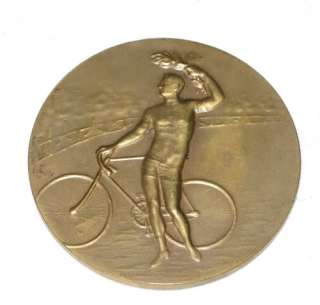   BICYCLE ART PLAQUE MEDAL SCULPTURE COIN CYCLING DECO WHEEL BIKE  