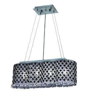  JT/RC Moda 7 Inch High 4 Light Chandelier, Chrome Finish with Jet 