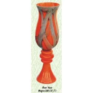  Red and Grey Magna Vase Hand Blown Modern Glass Vase