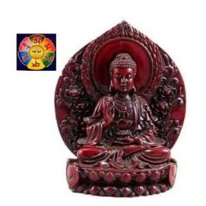  Tibetan Buddhist Buddha Statue  Red Resin