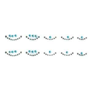   Dotted Crescent Turquoise Rhinestone Nail Stickers/Decals Beauty