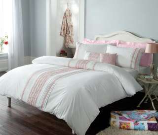 White & Pink Frill Cottage Bedding or Patchwork Quilt  